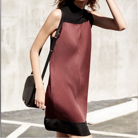 Rag & Bone| Vivienne Chiffon Colorblock Shift Dress |Port | Small - Picture 2 of 9